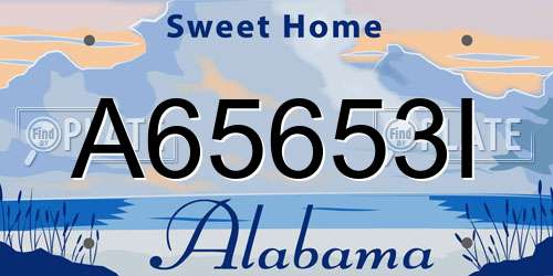 A65653I Alabama License Plate