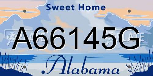 A66145G Alabama License Plate