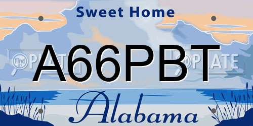 A66PBT Alabama License Plate