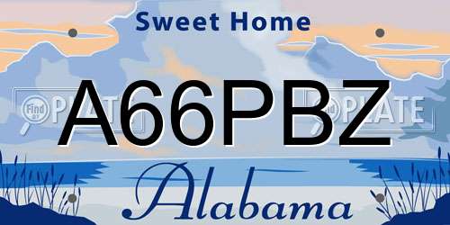 A66PBZ Alabama License Plate