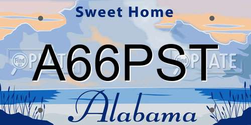 A66PST Alabama License Plate