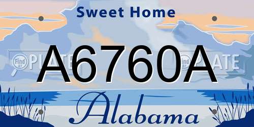 A6760A Alabama License Plate