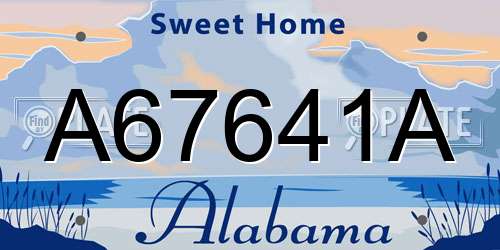 A67641A Alabama License Plate