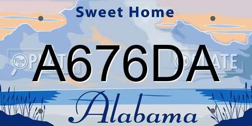 A676DA Alabama License Plate