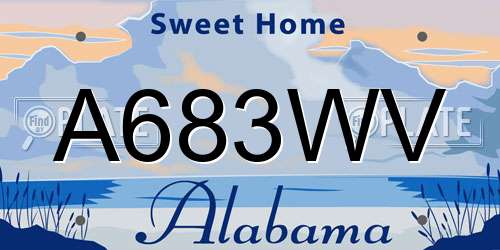 A683WV Alabama License Plate