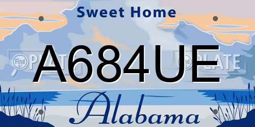 A684UE Alabama License Plate