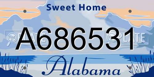 A686531 Alabama License Plate