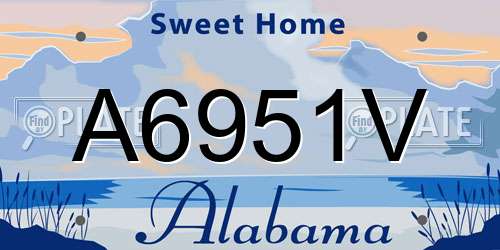 A6951V Alabama License Plate