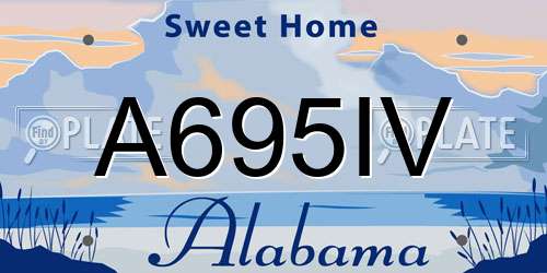 A695IV Alabama License Plate