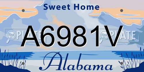 A6981V Alabama License Plate