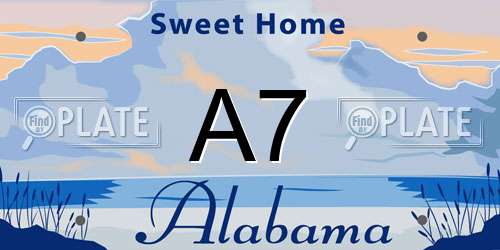 A7 Alabama License Plate