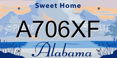 A706XF Alabama License Plate