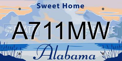 A711MW Alabama License Plate