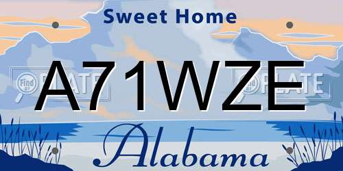 A71WZE Alabama License Plate