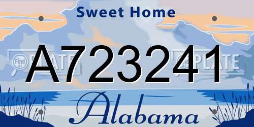 A723241 Alabama License Plate