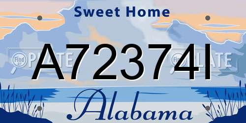 A72374I Alabama License Plate