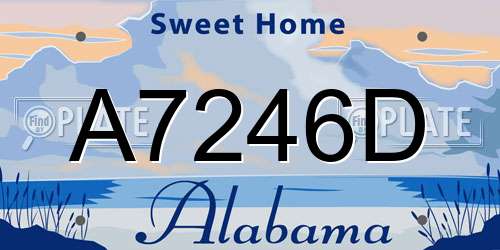 A7246D Alabama License Plate