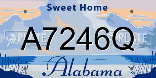 A7246Q Alabama License Plate