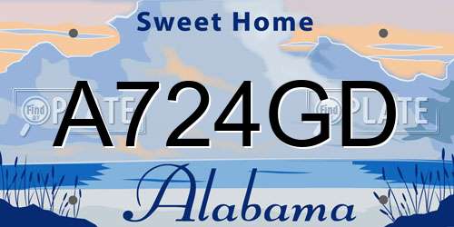 A724GD Alabama License Plate