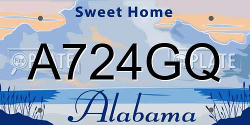 A724GQ Alabama License Plate