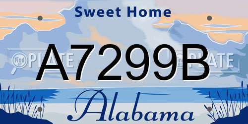 A7299B Alabama License Plate
