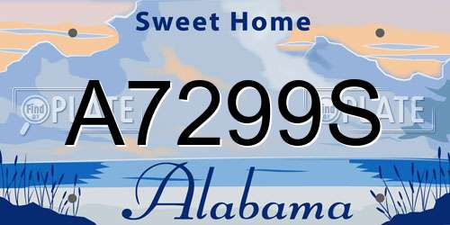 A7299S Alabama License Plate