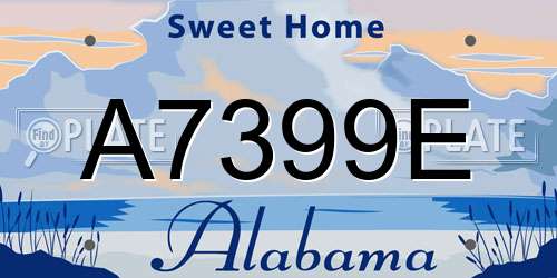 A7399E Alabama License Plate