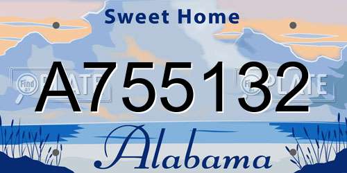 A755132 Alabama License Plate