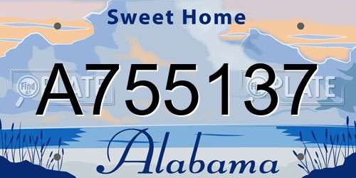 A755137 Alabama License Plate