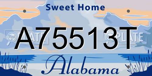 A75513T Alabama License Plate