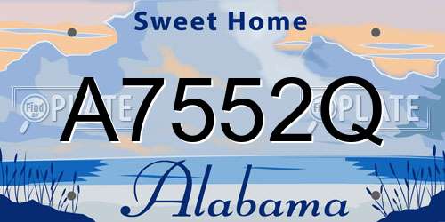 A7552Q Alabama License Plate