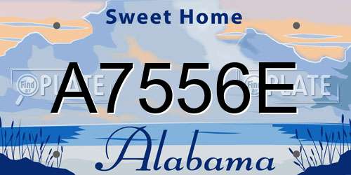 A7556E Alabama License Plate