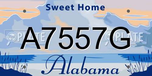 A7557G Alabama License Plate