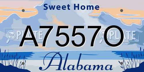 A7557O Alabama License Plate