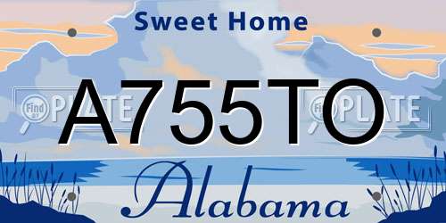 A755TO Alabama License Plate