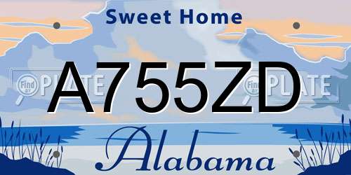 A755ZD Alabama License Plate