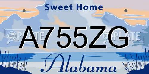 A755ZG Alabama License Plate