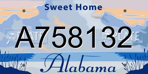A758132 Alabama License Plate