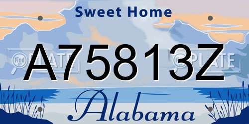 A75813Z Alabama License Plate