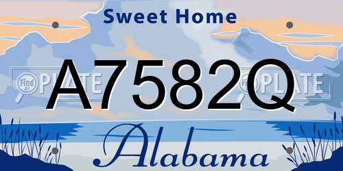 A7582Q Alabama License Plate