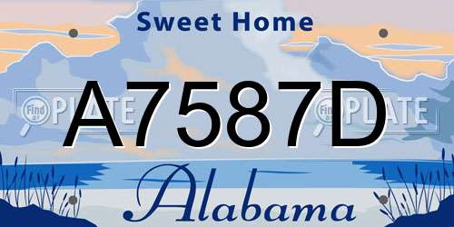 A7587D Alabama License Plate