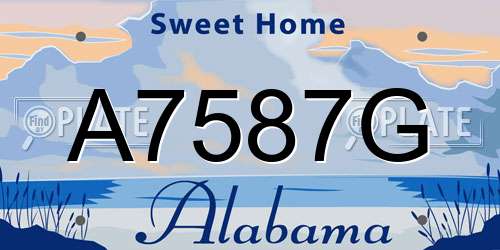 A7587G Alabama License Plate