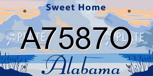 A7587O Alabama License Plate