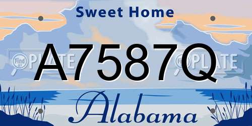A7587Q Alabama License Plate