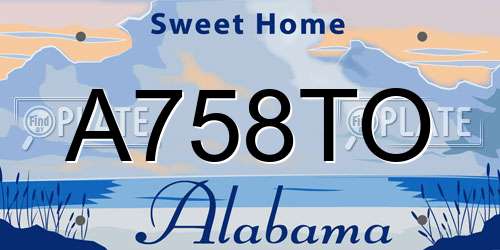 A758TO Alabama License Plate