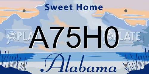 A75H0 Alabama License Plate