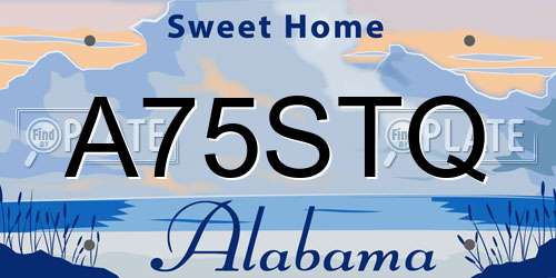 A75STQ Alabama License Plate
