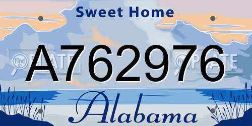 A762976 Alabama License Plate