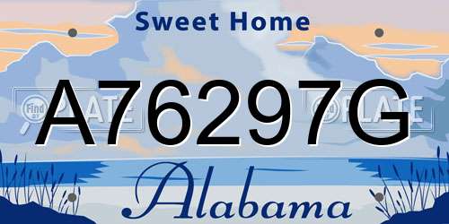 A76297G Alabama License Plate