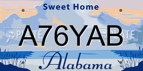 A76YAB Alabama License Plate